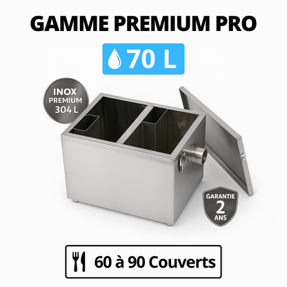 Bac à graisse inox 70 L – Pour 60 à 90 couverts