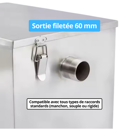 Bac à graisse inox 120 L – Pour 140 à 220 couverts